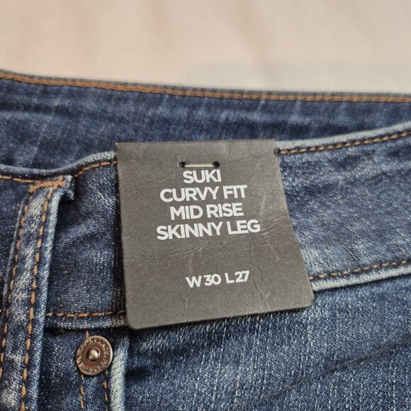 Silver Jeans Womens Size 30 Blue Stretch Denim Suki Curvy Fit Skinny 27 L (62) - Picture 10 of 12